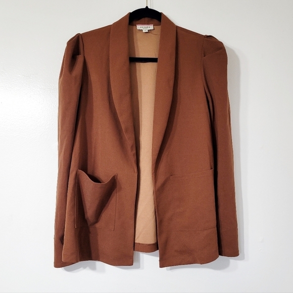 Andree by Unit Puff Sleeve Chestnut Brown Blazer Size S - Picture 3 of 11